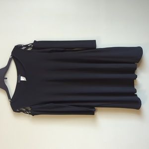 NWOT Elegant Black Cold Shoulder Party Dress - Size: Small - sea and anchor